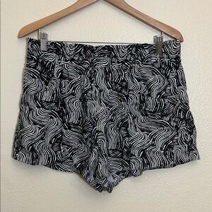 A New Day High Waist Black White Linen Blend Shorts